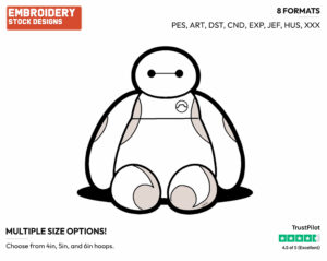 Baymax - Disney's Big Hero 6 - Embroidery Design in 3 sizes & 8 formats