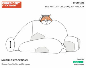 Baymax, Mochi - Disney's Big Hero 6 - Embroidery Design in 3 sizes & 8 formats