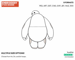 Baymax - Disney's Big Hero 6 - Embroidery Design in 3 sizes & 8 formats
