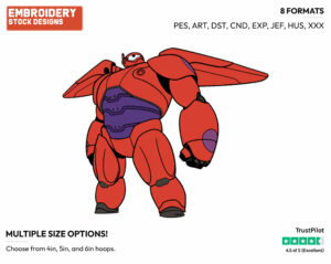 Baymax Mech - Disney's Big Hero 6 - Embroidery Design in 3 sizes & 8 formats