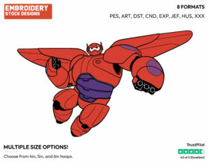 Baymax Mech - Disney's Big Hero 6 - Embroidery Design in 3 sizes & 8 formats