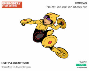 Gogo Tomago - Disney's Big Hero 6 - Embroidery Design in 3 sizes & 8 formats