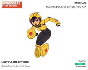 Gogo Tomago - Disney's Big Hero 6 - Embroidery Design in 3 sizes & 8 formats