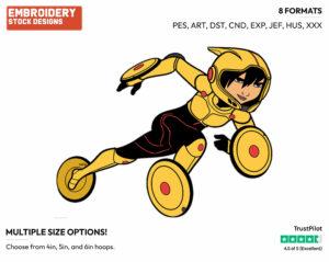 Gogo Tomago - Disney's Big Hero 6 - Embroidery Design in 3 sizes & 8 formats