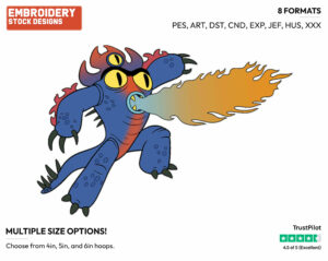 Fredzilla - Disney's Big Hero 6 - Embroidery Design in 3 sizes & 8 formats
