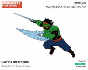 Wasabi - Disney's Big Hero 6 - Embroidery Design in 3 sizes & 8 formats