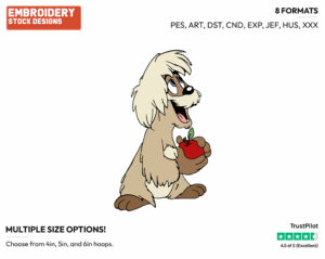 Gurgi Holding An Apple - Disney's The Black Cauldron - Embroidery Design in 3 sizes & 8 formats