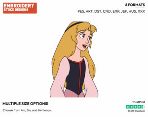 Princess Eilonwy - Disney's The Black Cauldron - Embroidery Design in 3 sizes & 8 formats