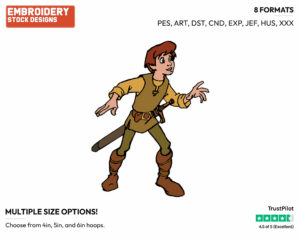 Taran - Disney's The Black Cauldron - Embroidery Design in 3 sizes & 8 formats