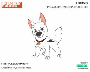 Bolt - Disney's Bolt - Embroidery Design in 3 sizes & 8 formats