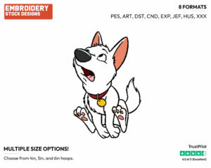 Bolt - Disney's Bolt - Embroidery Design in 3 sizes & 8 formats