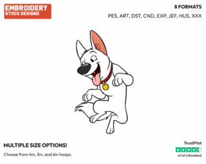 Bolt - Disney's Bolt - Embroidery Design in 3 sizes & 8 formats