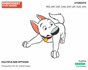 Bolt - Disney's Bolt - Embroidery Design in 3 sizes & 8 formats