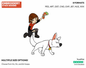 Bolt, Penny - Disney's Bolt - Embroidery Design in 3 sizes & 8 formats