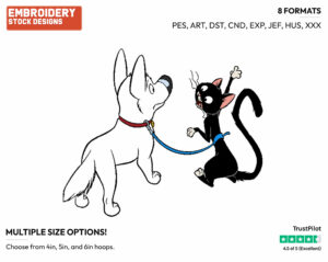Bolt, Mittens - Disney's Bolt - Embroidery Design in 3 sizes & 8 formats