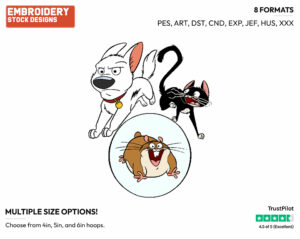 Bolt, Mittens, Rhino - Disney's Bolt - Embroidery Design in 3 sizes & 8 formats