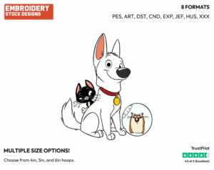 Bolt, Mittens, Rhino - Disney's Bolt - Embroidery Design in 3 sizes & 8 formats