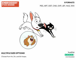 Bolt, Mittens, Rhino - Disney's Bolt - Embroidery Design in 3 sizes & 8 formats