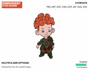 Harris - Disney's Brave - Embroidery Design in 3 sizes & 8 formats