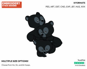 Harris, Hubert, Hamish As Bears - Disney's Brave - Embroidery Design in 3 sizes & 8 formats