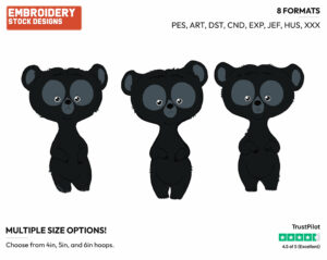 Harris, Hubert, Hamish As Bears - Disney's Brave - Embroidery Design in 3 sizes & 8 formats