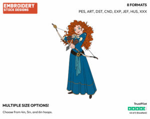 Merida, Bow - Disney's Brave - Embroidery Design in 3 sizes & 8 formats
