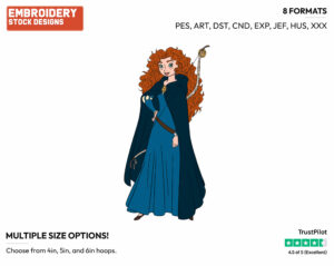 Merida, Bow - Disney's Brave - Embroidery Design in 3 sizes & 8 formats