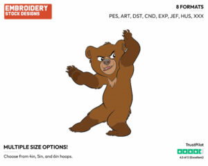 Koda - Disney's Brother Bear - Embroidery Design in 3 sizes & 8 formats