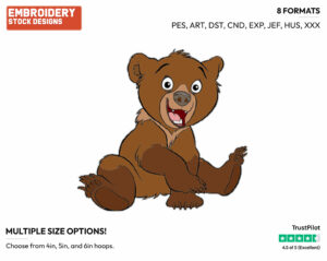 Koda - Disney's Brother Bear - Embroidery Design in 3 sizes & 8 formats