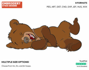 Koda Laughing - Disney's Brother Bear - Embroidery Design in 3 sizes & 8 formats