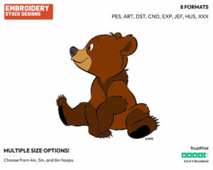 Koda - Disney's Brother Bear - Embroidery Design in 3 sizes & 8 formats