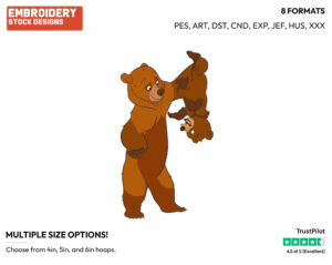 Kenai, Koda - Disney's Brother Bear - Embroidery Design in 3 sizes & 8 formats