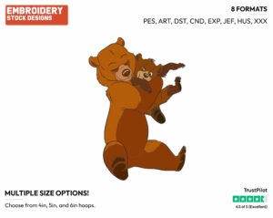 Kenai, Koda - Disney's Brother Bear - Embroidery Design in 3 sizes & 8 formats