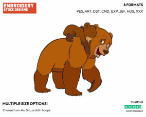 Kenai, Koda - Disney's Brother Bear - Embroidery Design in 3 sizes & 8 formats