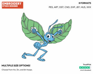 Flik Flying - Disney's A Bug's Life - Embroidery Design in 3 sizes & 8 formats
