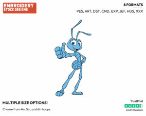 Flik Thumbs Up - Disney's A Bug's Life - Embroidery Design in 3 sizes & 8 formats