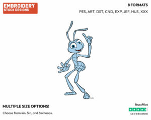 Flik - Disney's A Bug's Life - Embroidery Design in 3 sizes & 8 formats