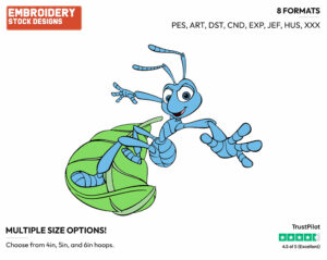 Flik - Disney's A Bug's Life - Embroidery Design in 3 sizes & 8 formats