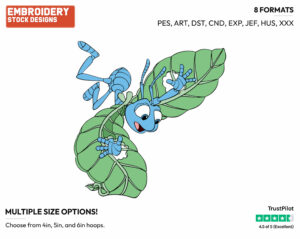 Flik Falling - Disney's A Bug's Life - Embroidery Design in 3 sizes & 8 formats