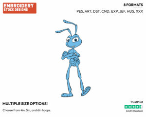 Flik - Disney's A Bug's Life - Embroidery Design in 3 sizes & 8 formats