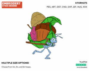 Flik - Disney's A Bug's Life - Embroidery Design in 3 sizes & 8 formats