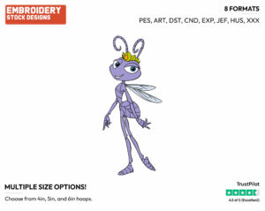 Atta - Disney's A Bug's Life - Embroidery Design in 3 sizes & 8 formats