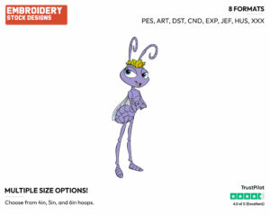 Atta - Disney's A Bug's Life - Embroidery Design in 3 sizes & 8 formats