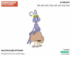 Atta On Mushroom - Disney's A Bug's Life - Embroidery Design in 3 sizes & 8 formats