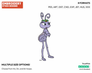 Atta - Disney's A Bug's Life - Embroidery Design in 3 sizes & 8 formats