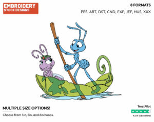 Flik, Atta - Disney's A Bug's Life - Embroidery Design in 3 sizes & 8 formats