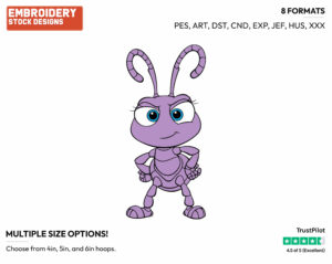 Dot - Disney's A Bug's Life - Embroidery Design in 3 sizes & 8 formats