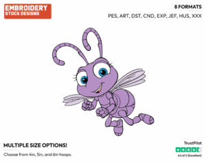 Dot Flying - Disney's A Bug's Life - Embroidery Design in 3 sizes & 8 formats