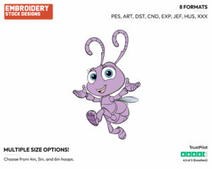 Dot - Disney's A Bug's Life - Embroidery Design in 3 sizes & 8 formats
