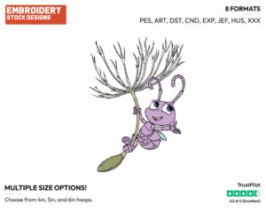 Dot - Disney's A Bug's Life - Embroidery Design in 3 sizes & 8 formats